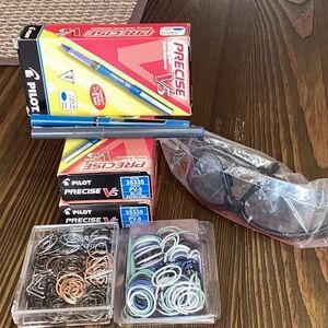 FINAL SALE PRICE 30 NIP Pilot Precise + Pentel Pens, Fancy Clips +